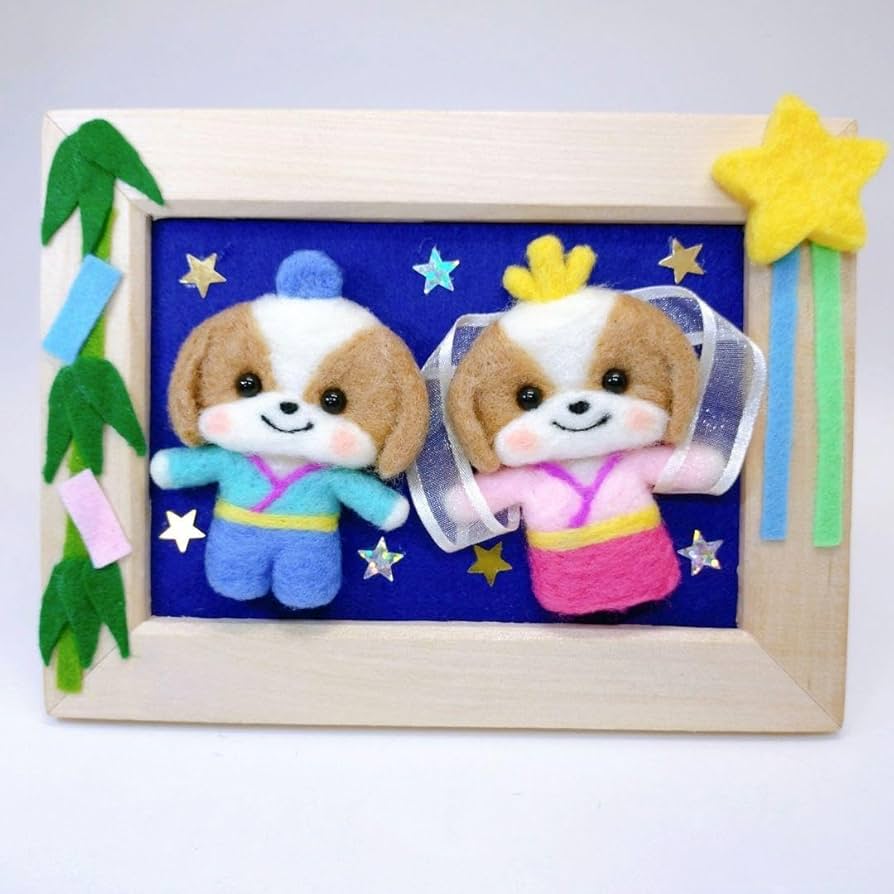 専用ページ　七夕作品 天の川 織姫彦星　羊毛フェルト 専用ページ 七夕作品 天の川 織姫彦星 羊毛フェルト